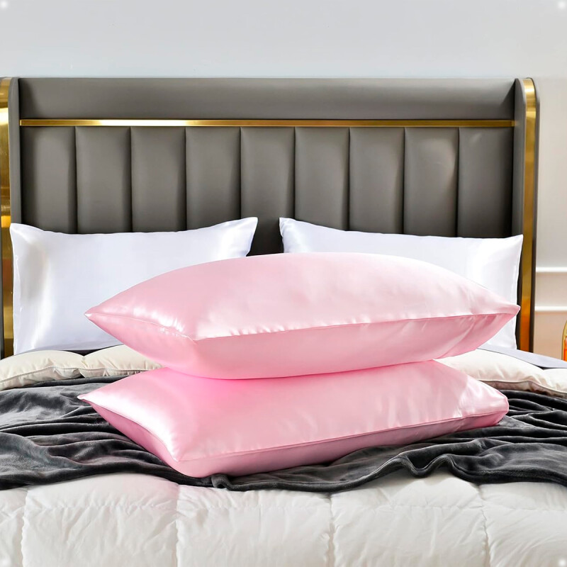 Funda Almohada De SatÃ­n SatÃ©n Tipo Seda Suave Rosa