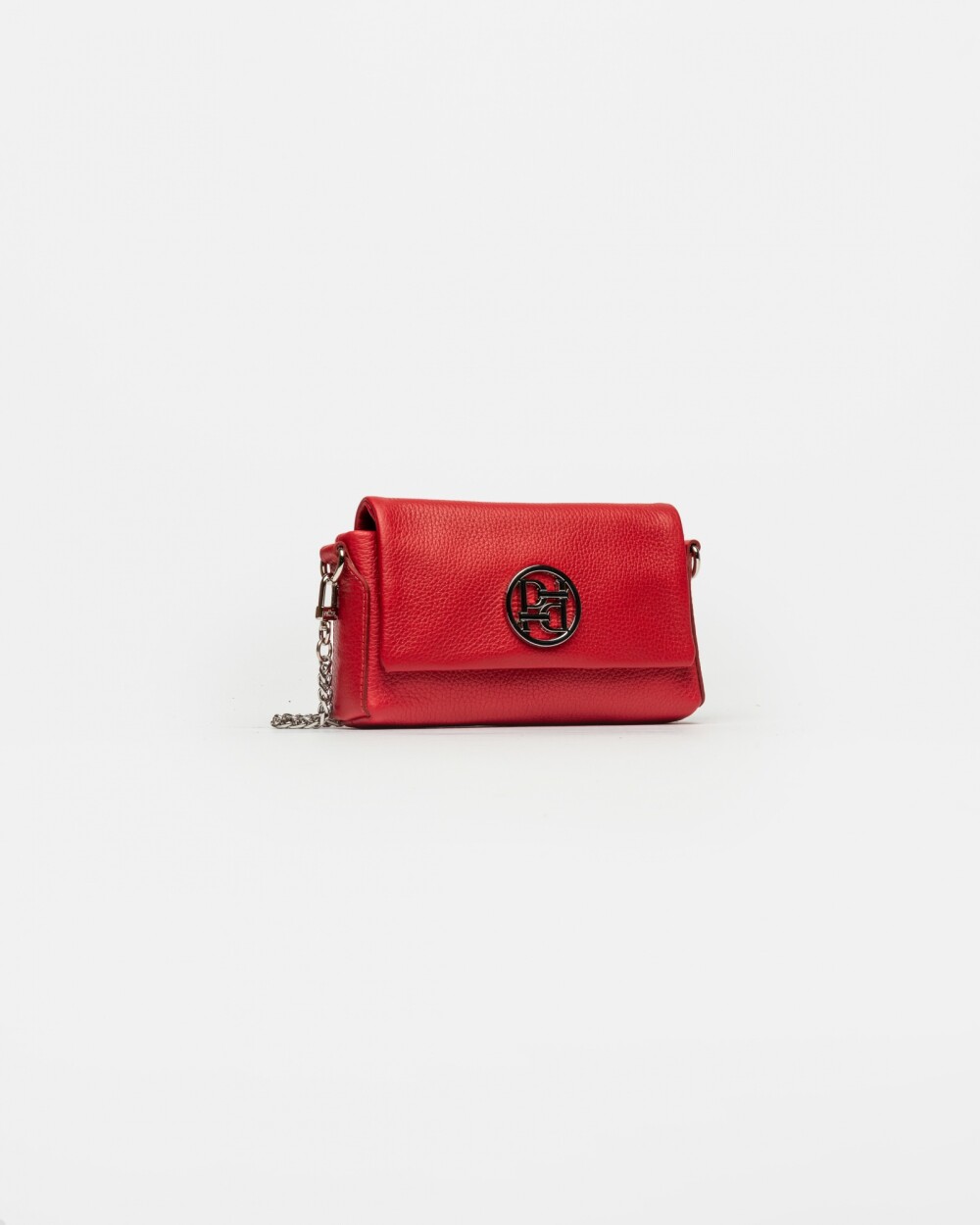 Mini Bag Bloom En Cuero Graneado Rojo
