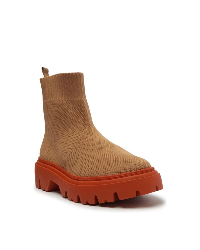 Bota Marron Con Suela Naranja U