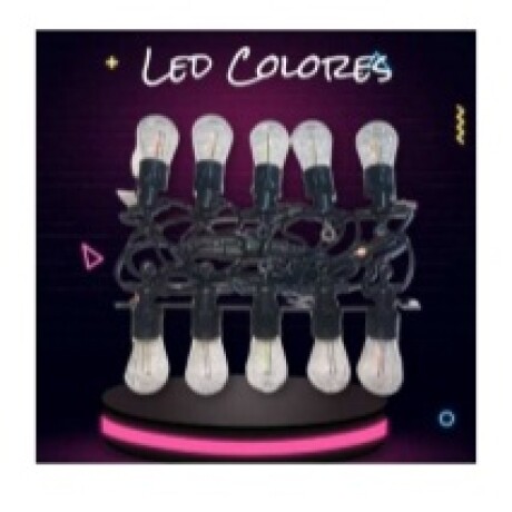 Guía de led exterior 10 lámparas de colores 5mts 001