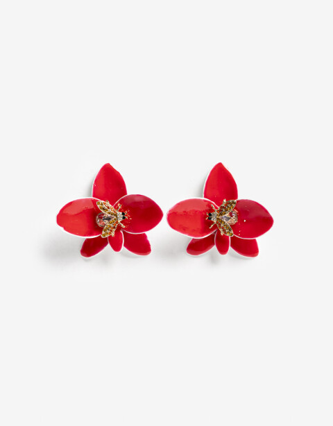 Aros Colgantes Largos Color Aros Colgantes Largos, Primavera - Rojo Medio