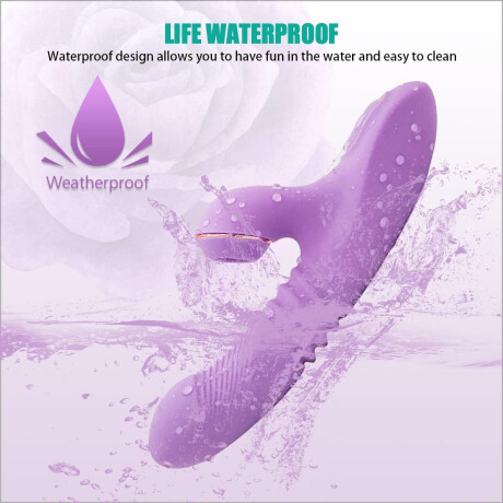 Estimulador Sube y Baja Con Succión 3 En 1 USB Violeta