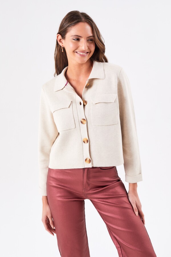Sobrecamisa Beige Melange