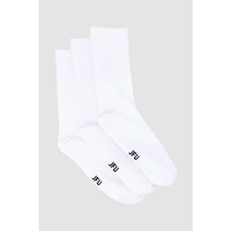 Pack x3 medias media caña lisas Blanco