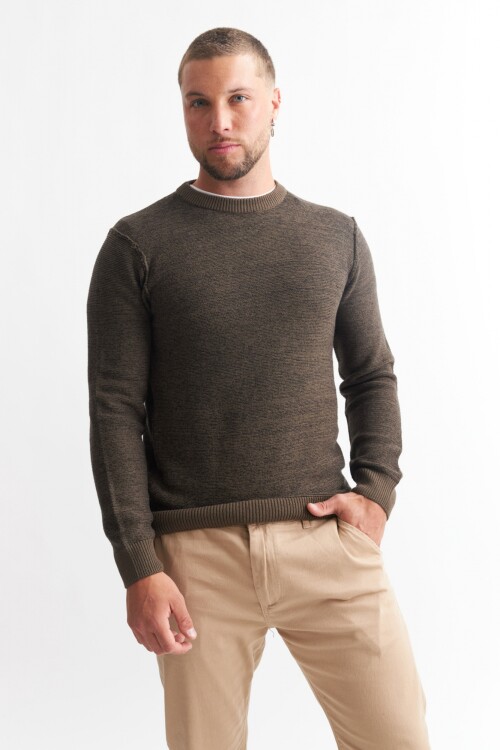 Sweater melange KHAKI