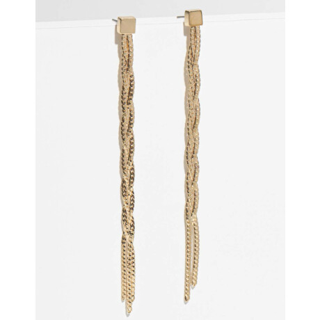Aros Colgantes Cadena Trenzada Dorado