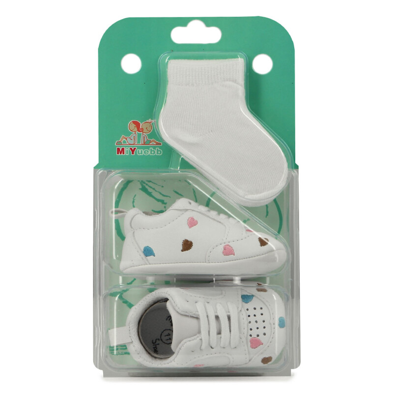 Angus Zapato Bebe Casual Corazones Blanco-multicolor