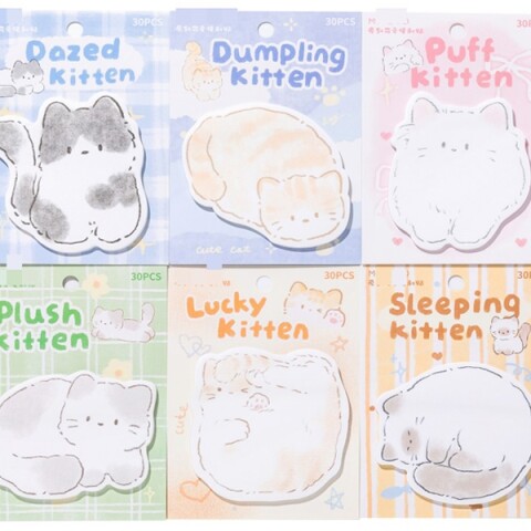 NOTAS ADHESIVAS DE PAPEL KRAFT BLANCO (GATO ADORABLE) NOTAS ADHESIVAS DE PAPEL KRAFT BLANCO (GATO ADORABLE)