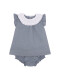 Vestido Cuello Contraste Gris