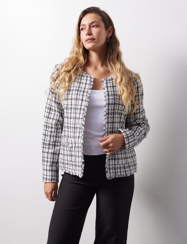 Chaqueta Boucle BLANCO/NEGRO