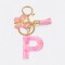 Llavero de letras P rosa