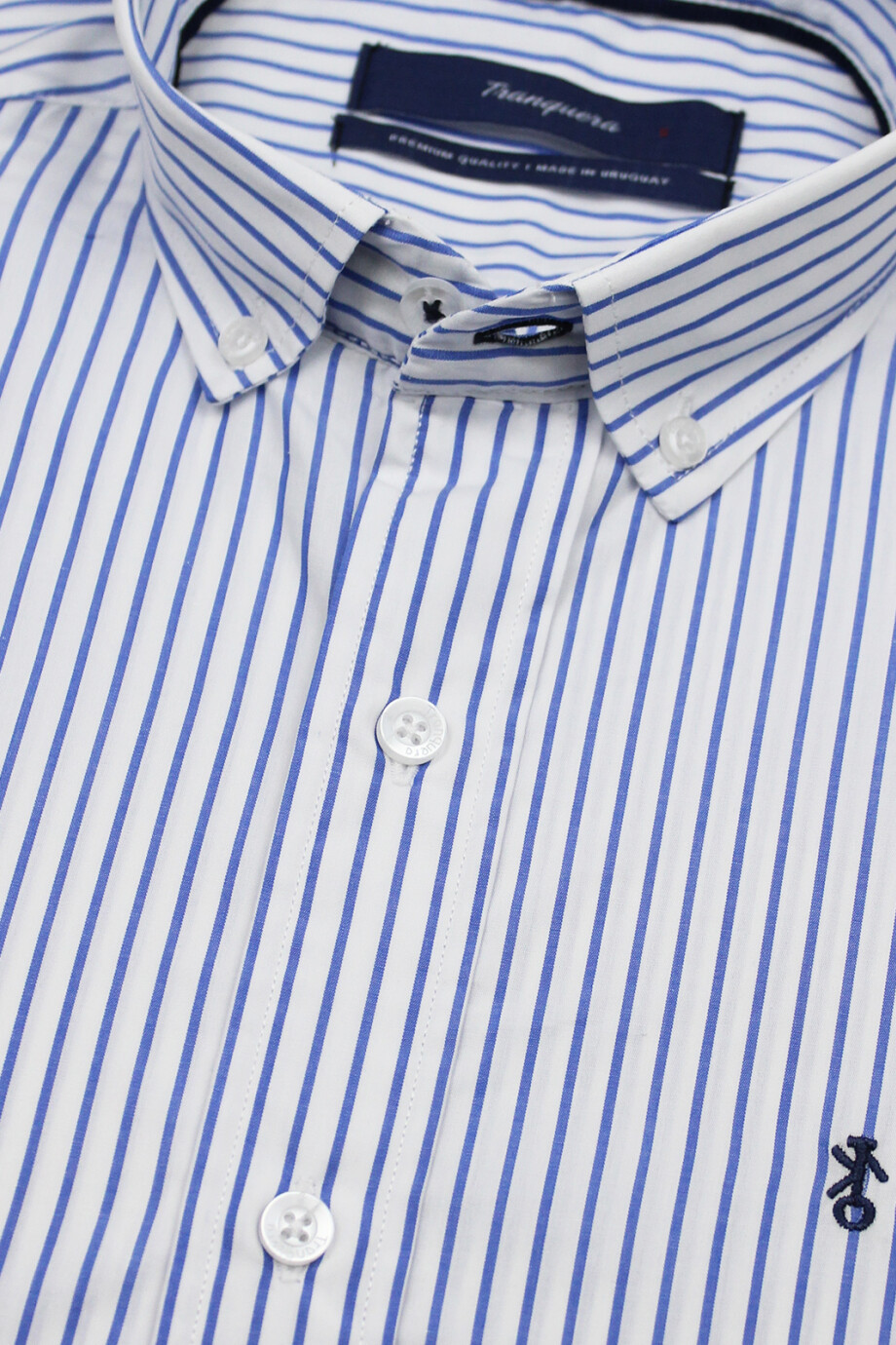 Camisa de Hombre Premium Rayada Raya Azul
