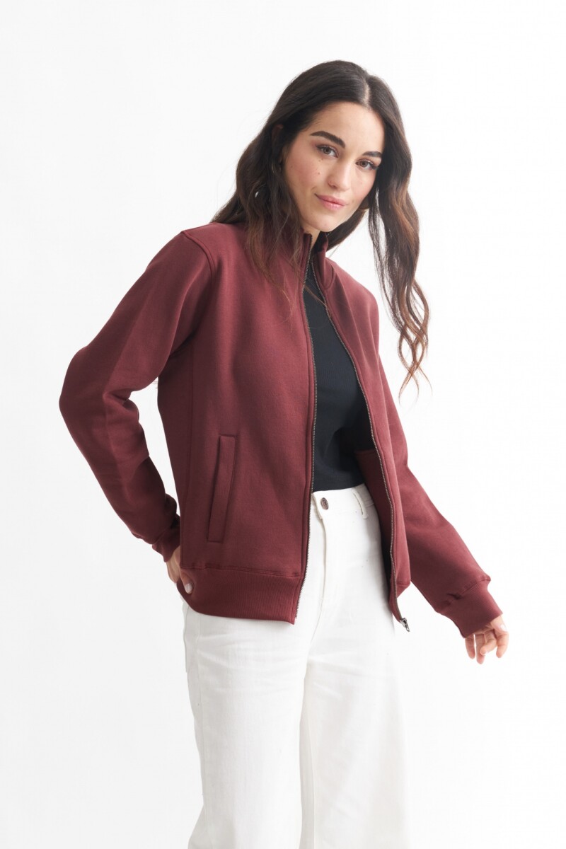 Campera liviana felpa - UNISEX BORDO