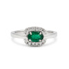 Anillo Virelia de Oro Blanco 18k con Esmeralda y Brillantes Anillo Virelia de Oro Blanco 18k con Esmeralda y Brillantes