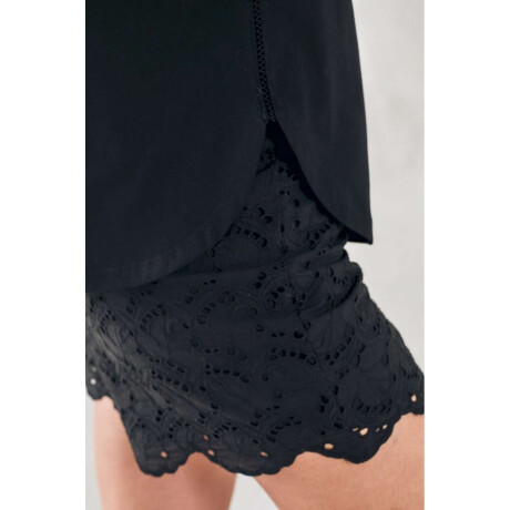 Remera Algodon Peinado Negro