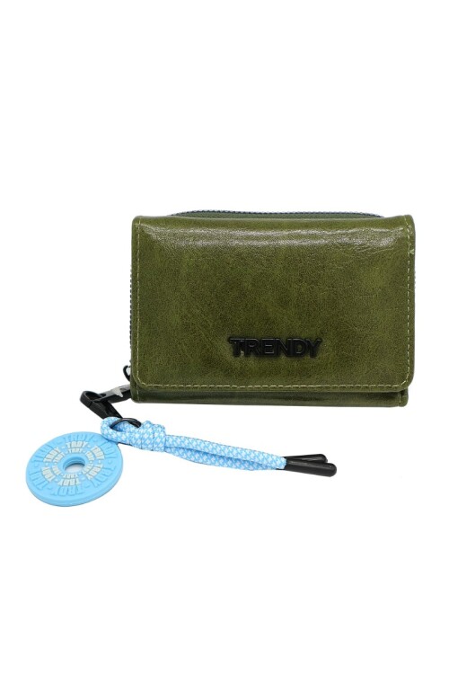 Billetera Trendy con llavero Verde
