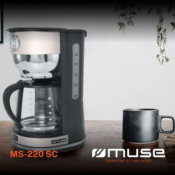 Cafetera Vintage Muse Ms220sc 10 Tasas Jarra Cristal CREMA