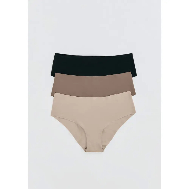 CALCINHA FEM PRETO/CAQUI/BEGE