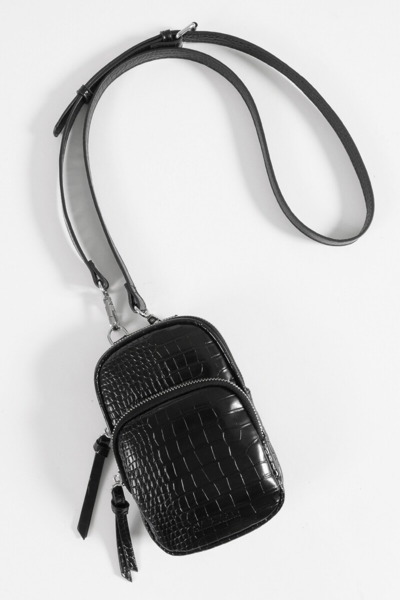Porta celular croco negro