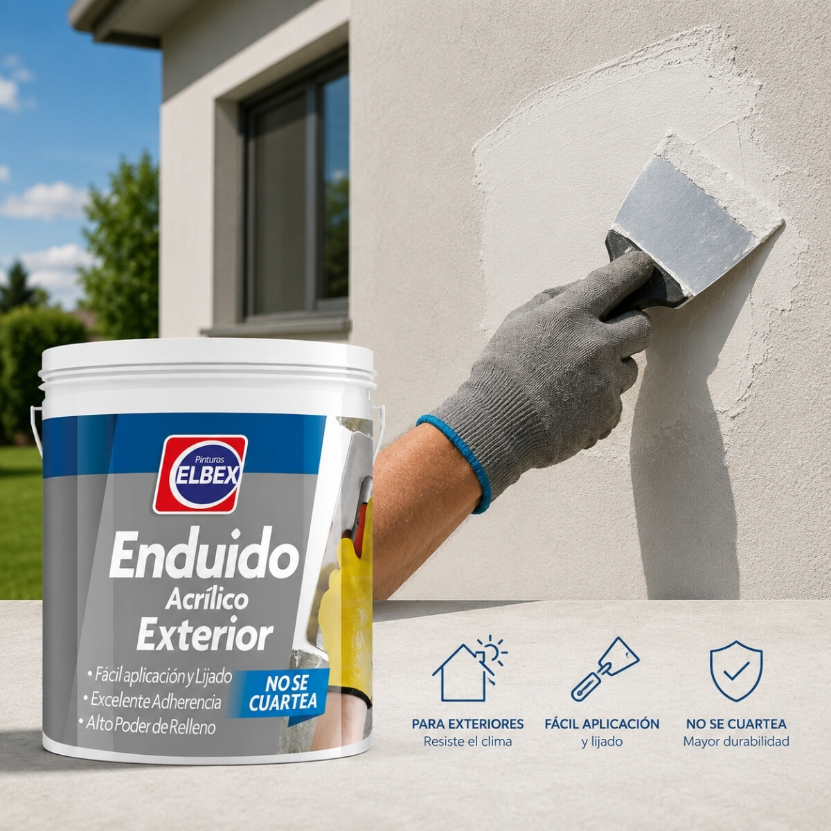 ENDUIDO ACRILICO EXTERIOR 25KG ELBEX Enduido Acrilico Exterior 25kg Elbex