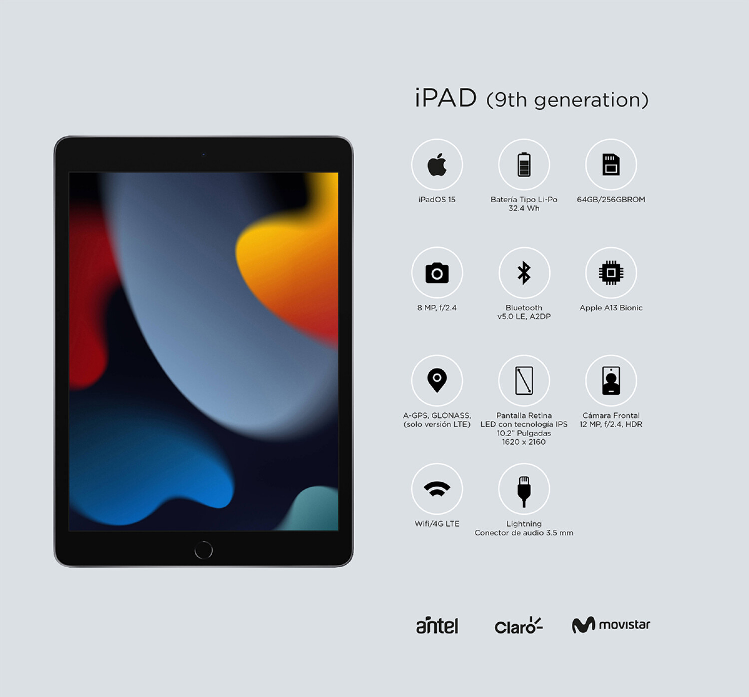 Tablet Apple iPad/ 10/ 8va Generación/ Wi-Fi/ 32GB/ Gris