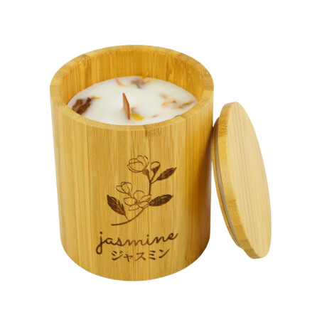 Vela aromatica japonesa en cilindro de bambu con tapa Vela aromatica japonesa en cilindro de bambu con tapa