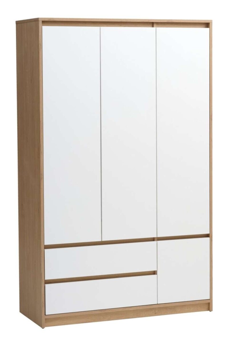 Armario BILLUND 119x193 blanco/roble - Blanco 