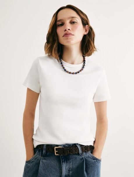 CAMISETA BÁSICA MANGA CORTA SLIM BLANCO