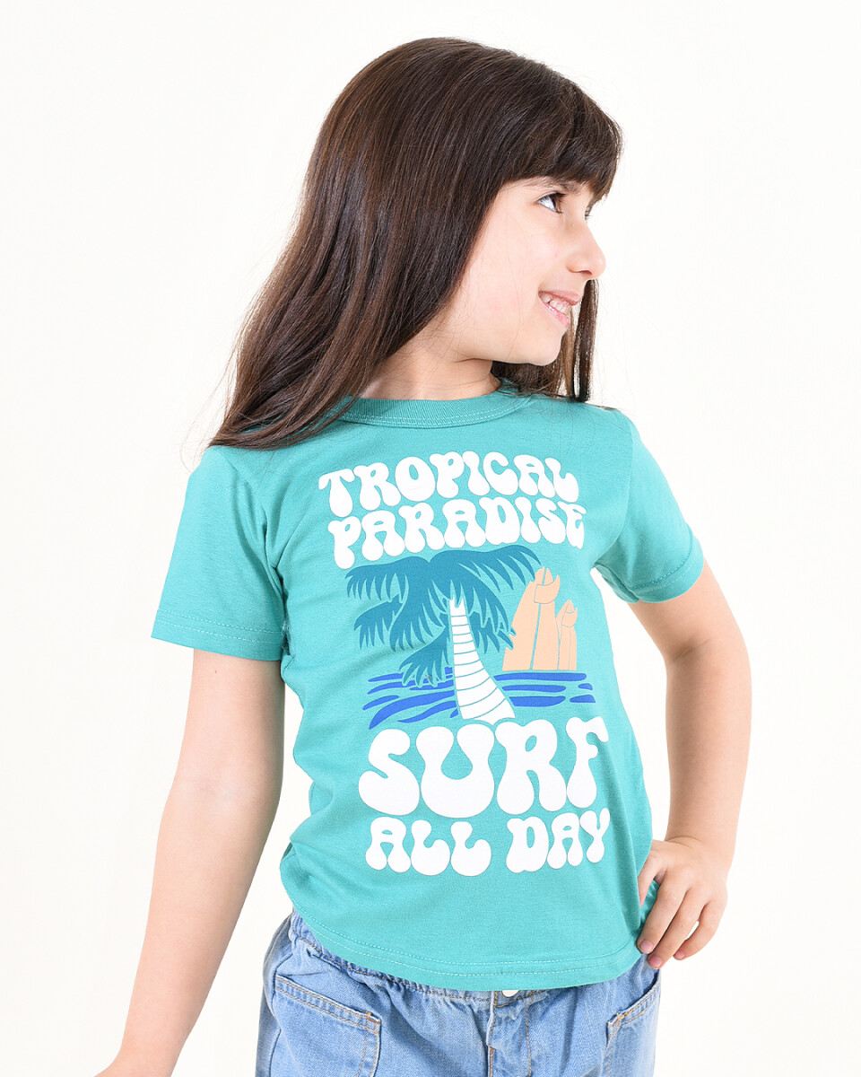 REMERA SURF - AQUA 