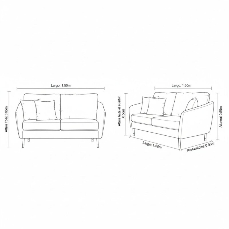 SOFA NEW RIGHE 2C - GRIS 305533 (CD) Unica