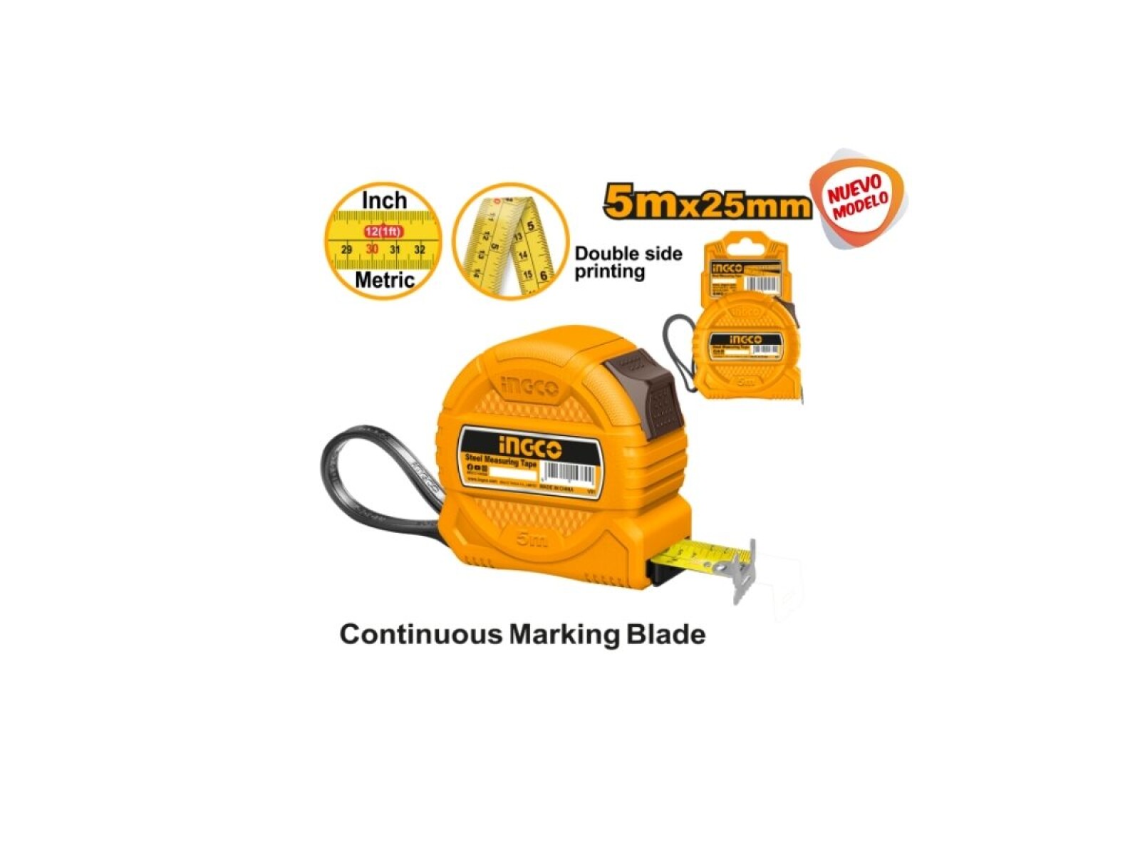CINTA METRICA 5MX25MM DOBLE IMPRESA MET/PULG HSMT39525 