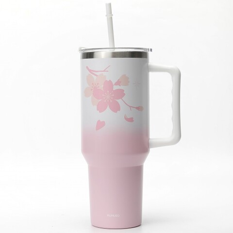 VASO TÉRMICO CON ASA Y SORBITO ESTMAPADO (COLECCIÓN CHERRY BLOSSOM/ROSA/1200 ML) VASO TÉRMICO CON ASA Y SORBITO ESTMAPADO (COLECCIÓN CHERRY BLOSSOM/ROSA/1200 ML)