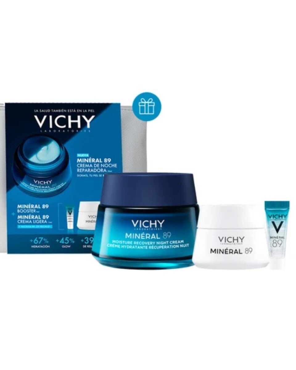 VICHY PACK MINERAL 89 CREMA NOCHE MELATONINA 50ml + BOOSTER 5ml + CREMA LIGERA 15ml 