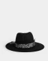 Sombreros Romántico Sombrero Con Trim - Negro