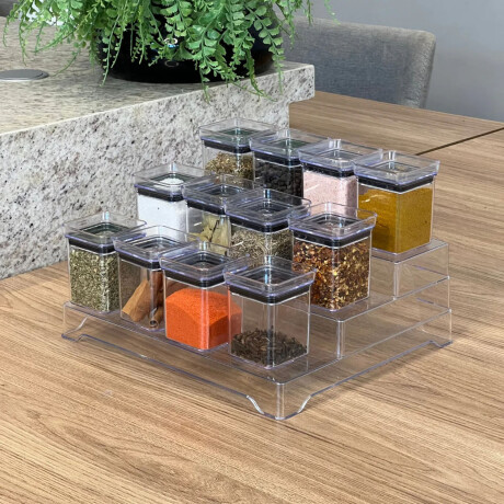 Kit Especiero X13 Lumini Frascos para Condimentos y Soporte Transparente