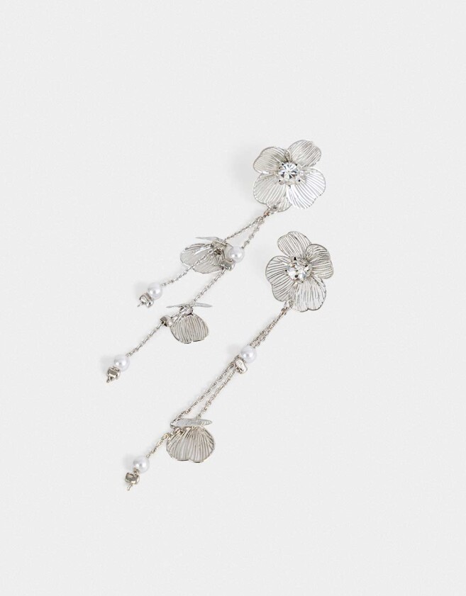 Aros Colgantes Cortos Filigrana Aros Colgante Largos De Filigrana - Plateado