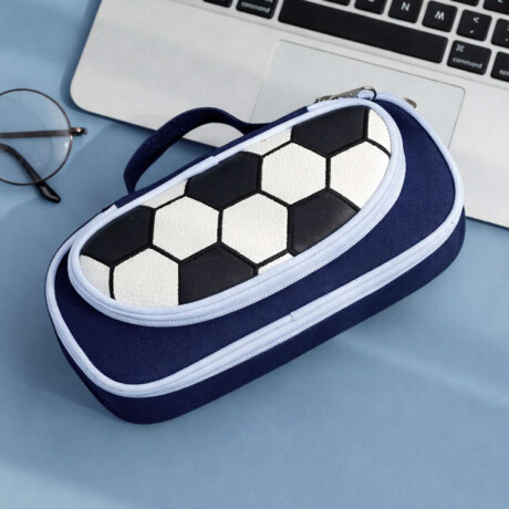 Cartuchera deportes con compartimentos 21x10x7cm Futbolazul