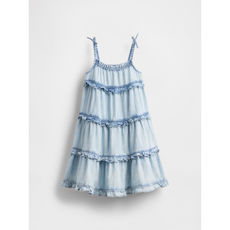 SL TIERED DNM DRS LIGHT WASH