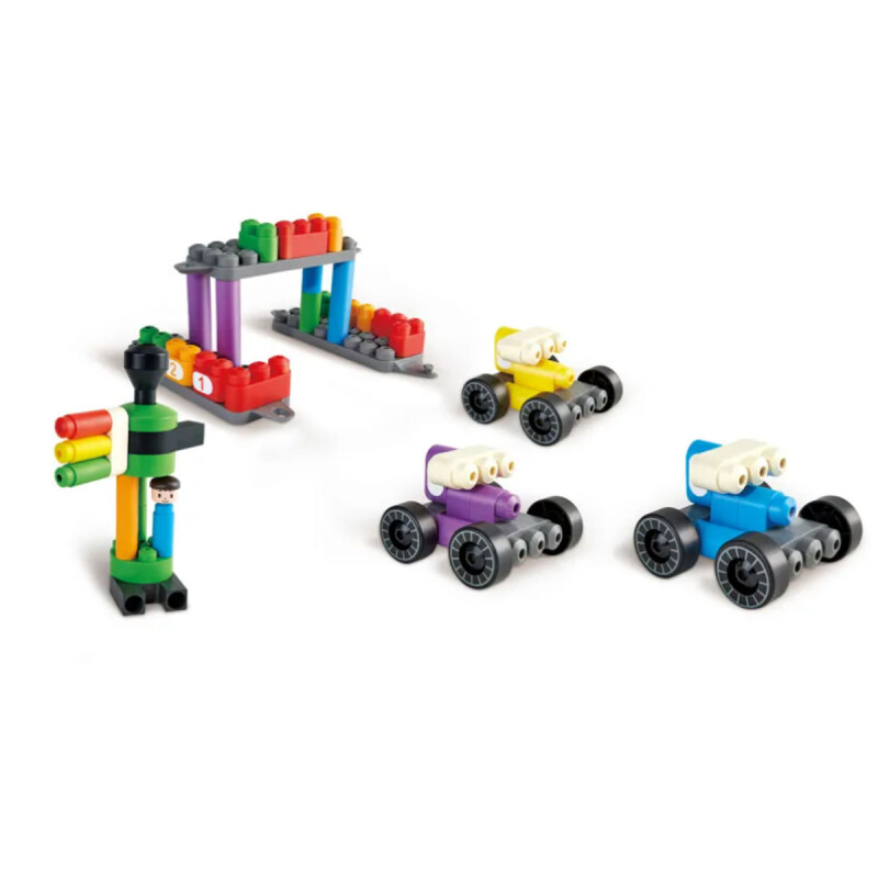 Tren bloques de construcción con conteo arcoíris PolyM Hape Tren bloques de construcción con conteo arcoíris PolyM Hape