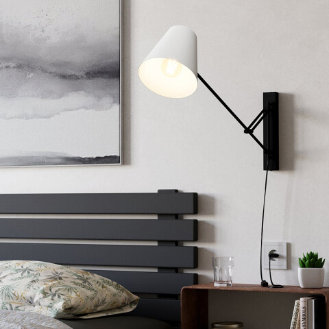 Lámpara de pared E27 brazo de acero móvil +campana EG6120