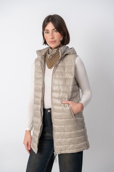 Chaleco con capucha Beige