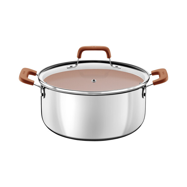 CACEROLA 24CM C/TAPA VIDRIO C/REVESTIMIENTO EN CERÁMICA ROMAGNA 28742/324 CACEROLA 24CM C/TAPA VIDRIO C/REVESTIMIENTO EN CERÁMICA ROMAGNA 28742/324