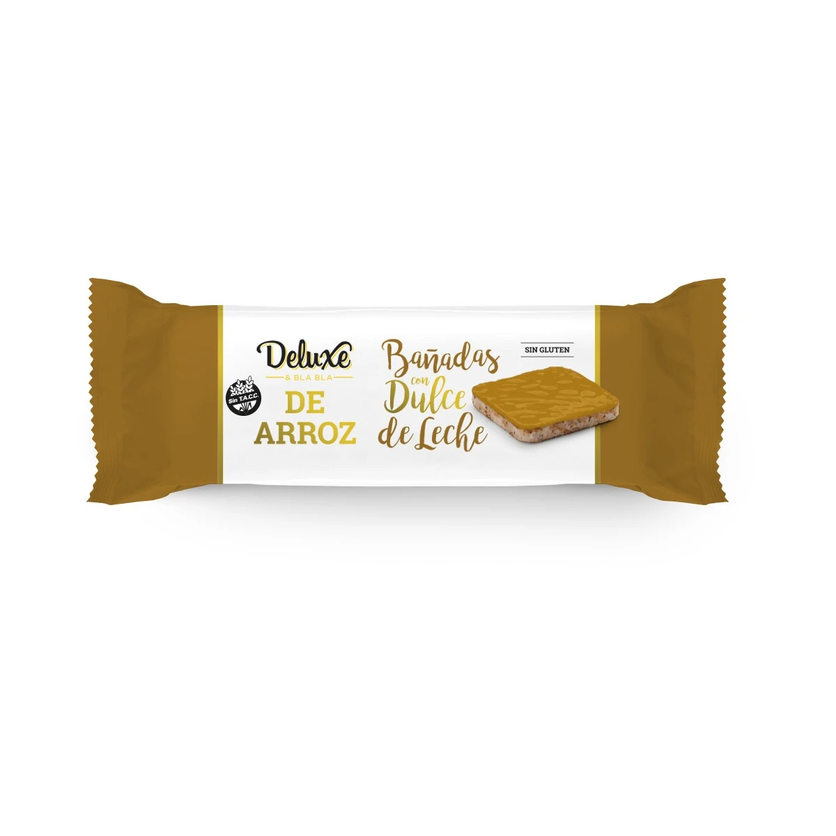 Galletas De Arroz bañada en Dulce de Leche Sin Gluten Deluxe 