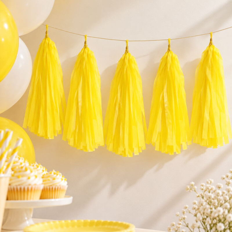 Guirnalda de Flecos de Colores Amarillo