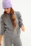 Gorro tejido grueso lila