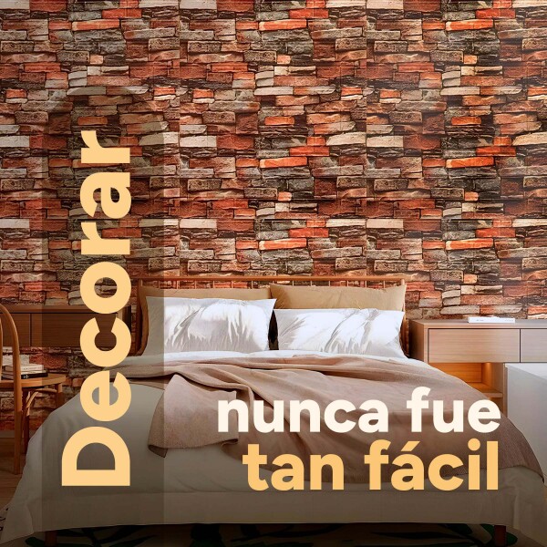 Revestimiento Pared Adhesivo 3d Piedra Ladrillo 500x70cm Diseño Ladrillo