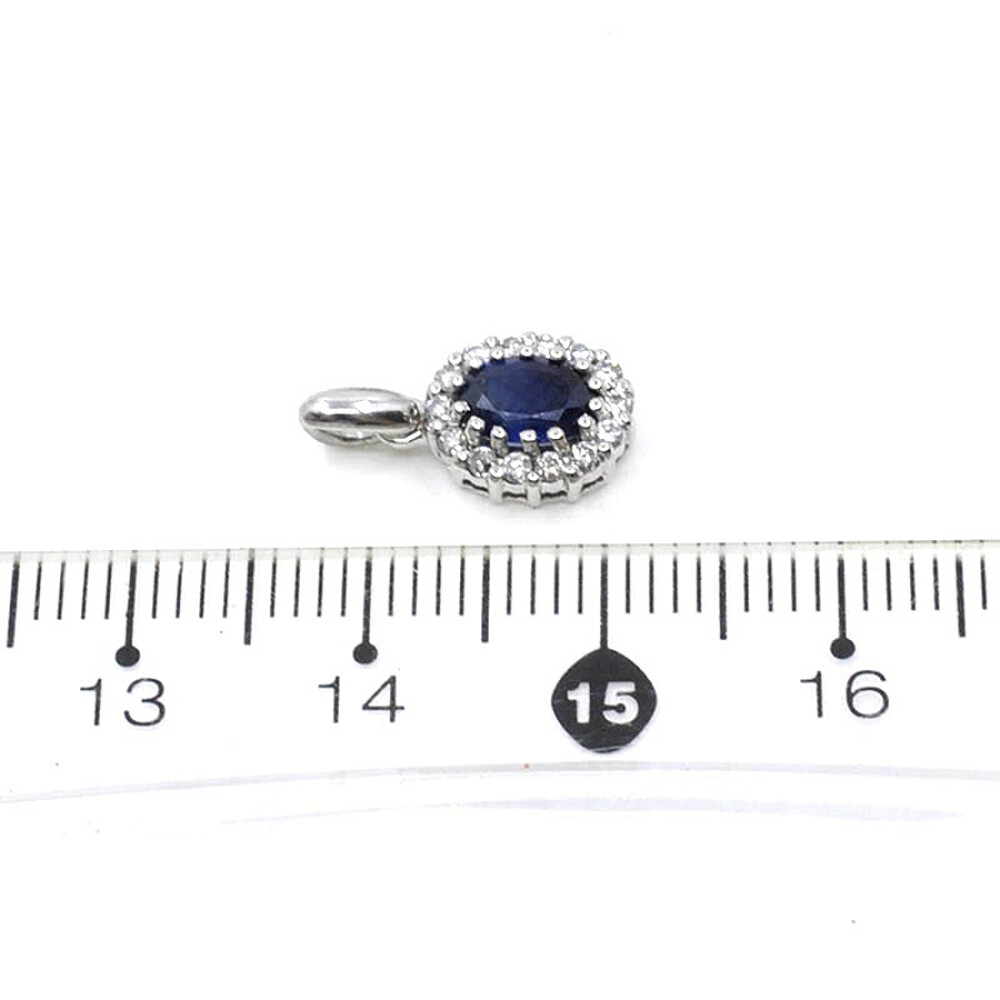 Dije En Oro De 18K, Diamante Y Zafiro Dije En Oro De 18K, Diamante Y Zafiro