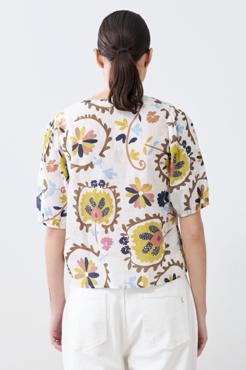 Camisa estampada blanco