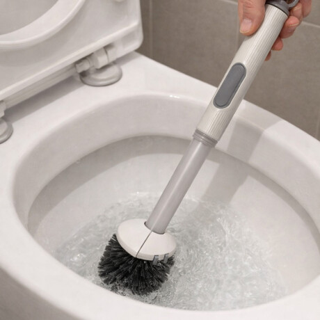 Escobilla cepillo de baño silicona con soporte Blanco