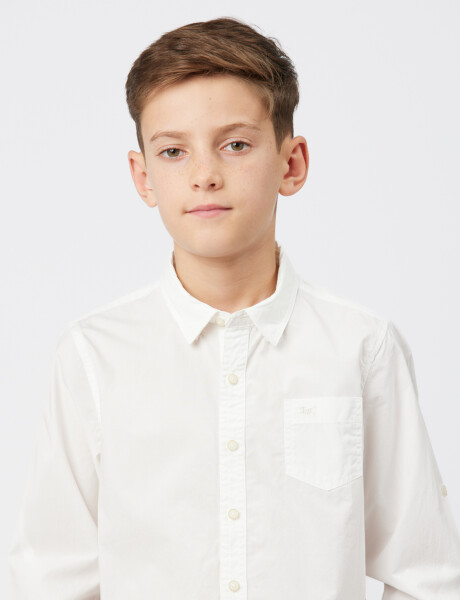 CAMISA LISA DE ALGODÓN Blanco